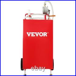 VEVOR Fuel Caddy Fuel Storage Tank 30 Gallon 2 Wheels with Manuel Pump, Red