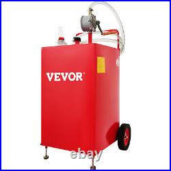 VEVOR Fuel Caddy Fuel Storage Tank 30 Gallon 2 Wheels with Manuel Pump, Red