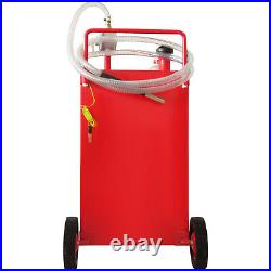 VEVOR Fuel Caddy Fuel Storage Tank 30 Gallon 2 Wheels with Manuel Pump, Red