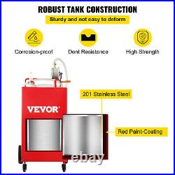 VEVOR Fuel Caddy Fuel Storage Tank 30 Gallon 4 Wheels with Manuel Pump Red