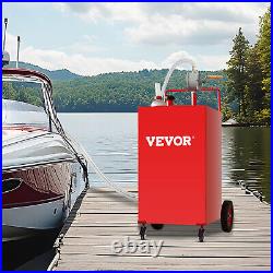 VEVOR Fuel Caddy Fuel Storage Tank 30 Gallon 4 Wheels with Manuel Pump Red