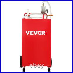 VEVOR Fuel Caddy Fuel Storage Tank 30 Gallon 4 Wheels with Manuel Pump Red