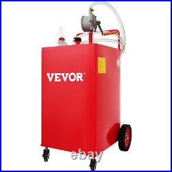 VEVOR Fuel Caddy Fuel Storage Tank 30 Gallon 4 Wheels with Manuel Pump Red