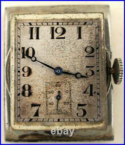 Vintage 1930 Art Deco Longines Stainless Steel 25mm Tank Style Watch Ref 5232