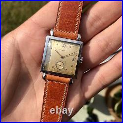 Vintage 1940's Zenith All Steel Tank Case Men's Watch Extremely Rare