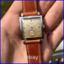 Vintage 1940's Zenith All Steel Tank Case Men's Watch Extremely Rare
