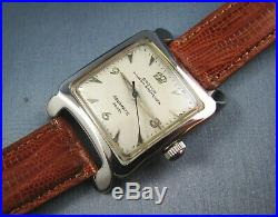 Vintage Croton Nivada Grenchen Aquamatic 360EL Mens Watch Stainless 17J 1950