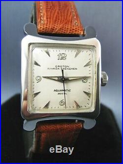 Vintage Croton Nivada Grenchen Aquamatic 360EL Mens Watch Stainless 17J 1950