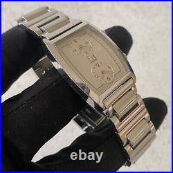 Vintage Dunhill Dual Time Quartz Ref. 146.10003 Swiss Stainless Steel Tank Watch