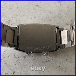 Vintage Dunhill Dual Time Quartz Ref. 146.10003 Swiss Stainless Steel Tank Watch