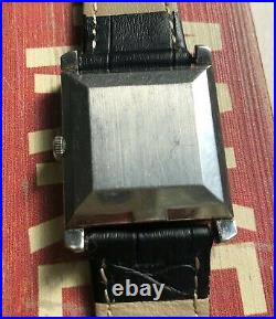 Vintage Omega Tank Vintage Automatic Silver Sunburst Dial Steel Case Watch