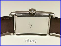 Vintage Ww2 Era Rare St. Steel Rectangular Tank Men's Mechanical Watch Eterna