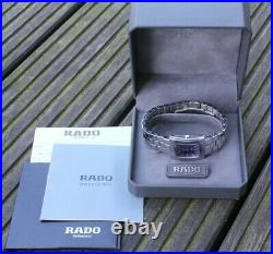 With Box RADO Diastar Tank Carbide Case Blue 32mm Bracelet 129.0681.3 New Batt